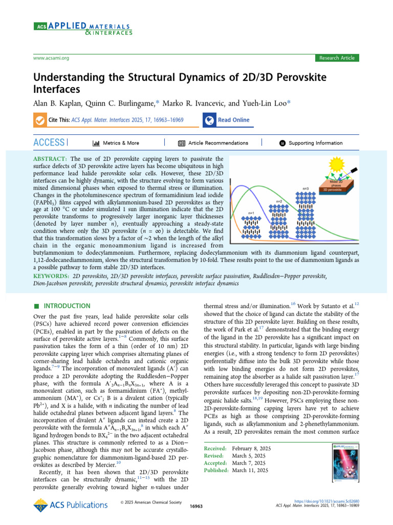 Kaplan Et Al 2025 Understanding The Structural Dynamics of 2d 3d ...