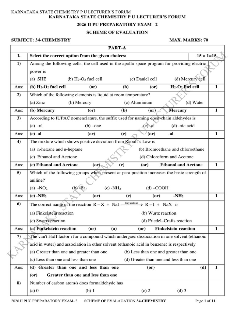 2026 Pe 34 Chemistry Sov QP 2 Answers-1 | PDF