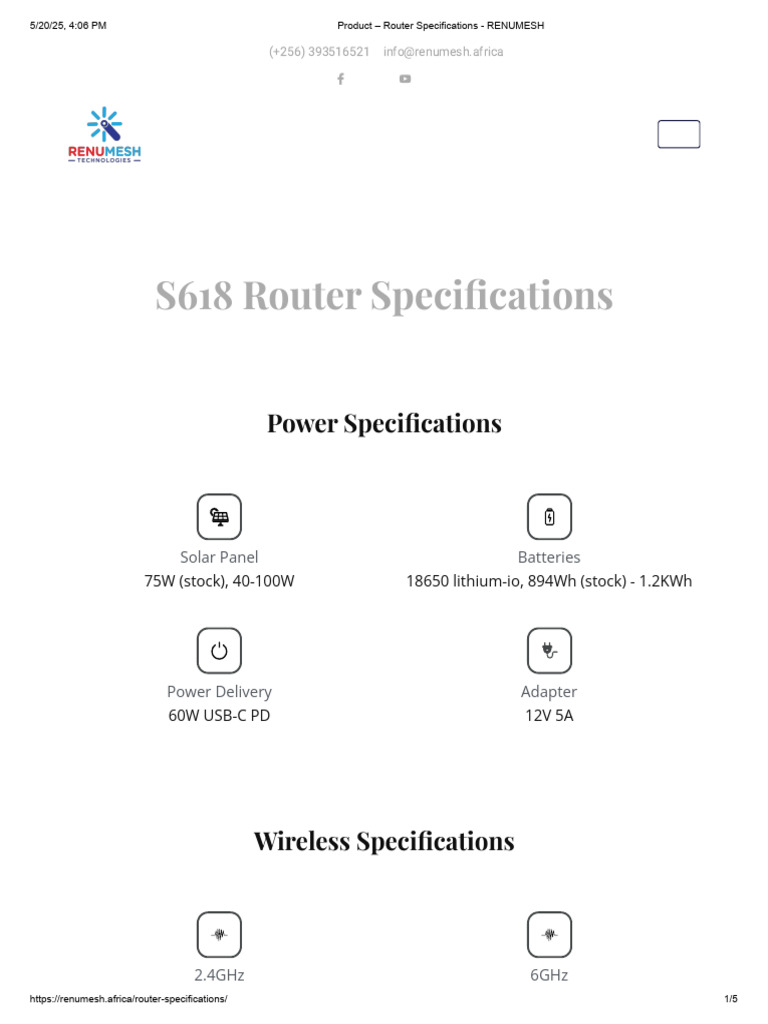 Product - Router Specifications - RENUMESH | PDF | Ieee 802.11 | Solar ...