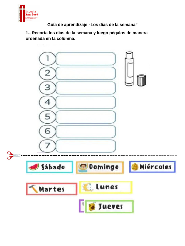 Guía de Aprendizaje Días de La Semana | PDF