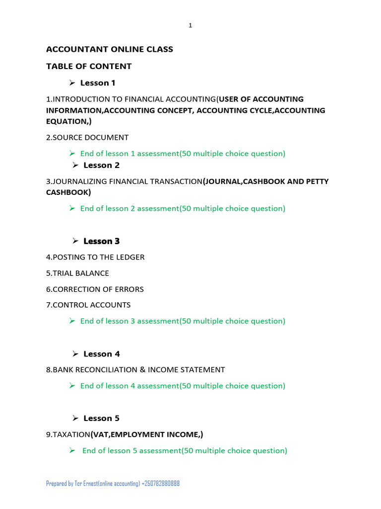 Lesson 1. Online Accounting Revised | PDF | Debits And Credits | Cheque