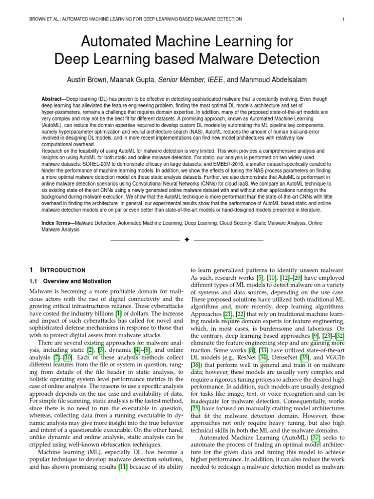 16. Automated Machine Learning for Deep Learning Based Malware ...