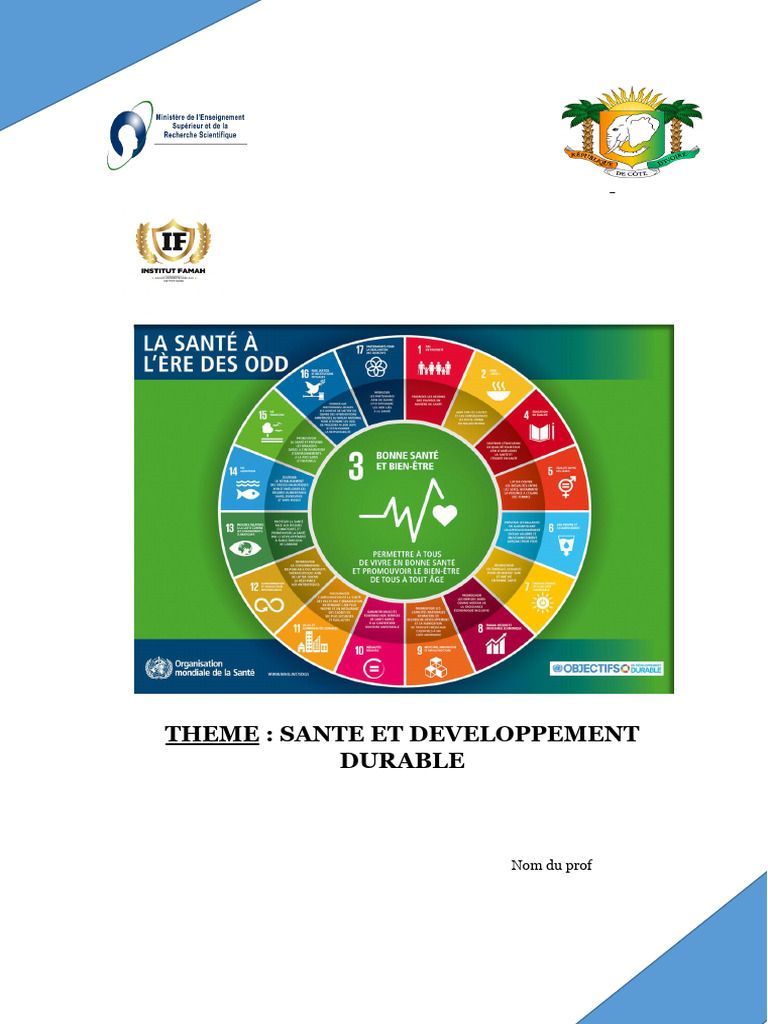 La Santé Et Le Développement Durable Sont Intrinsèquement Liés | PDF ...