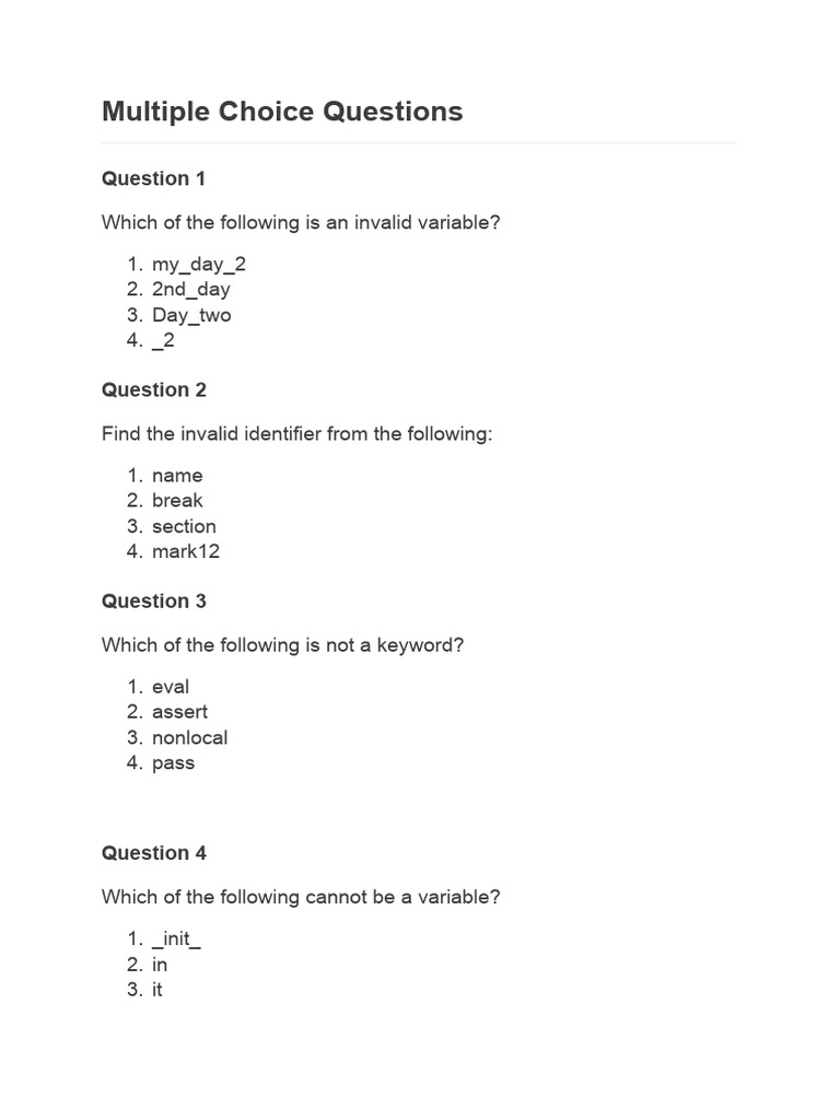 Objective Type Questions | PDF | Computer Engineering | Programming ...