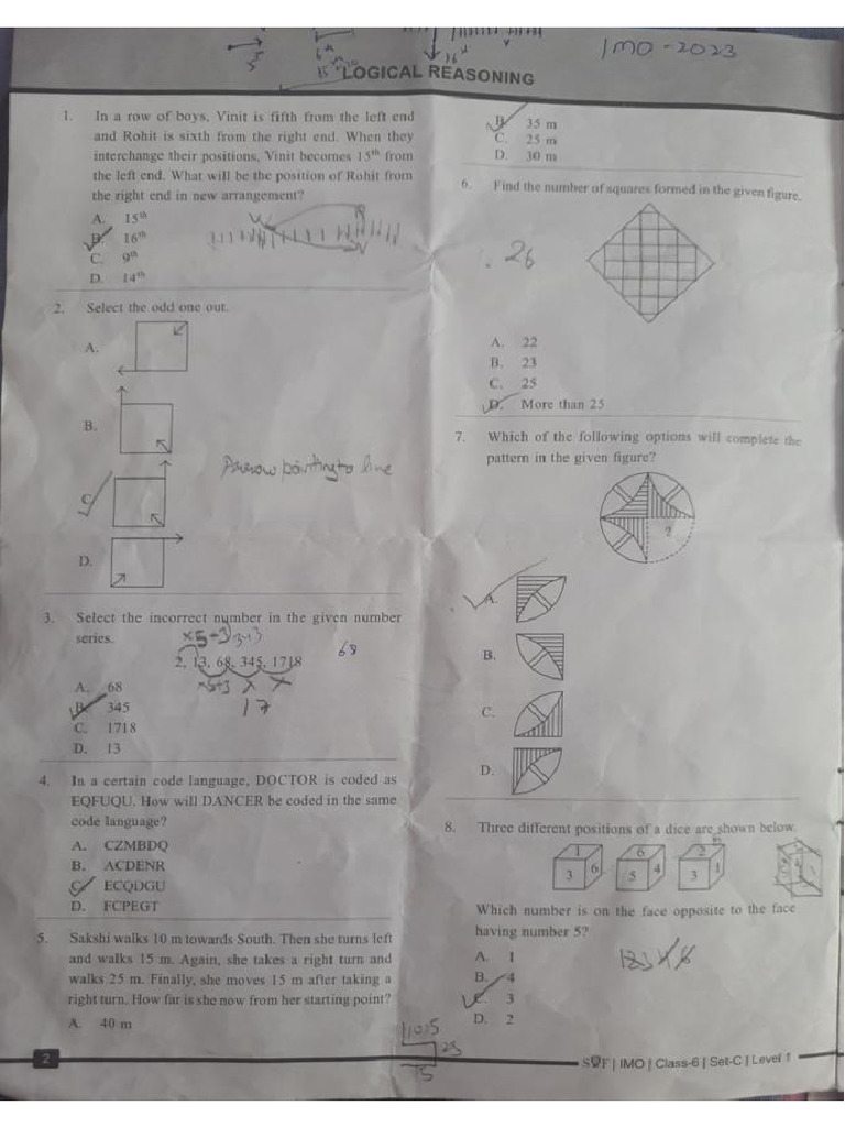 Class 6 SOF Olympiad 2023 | PDF