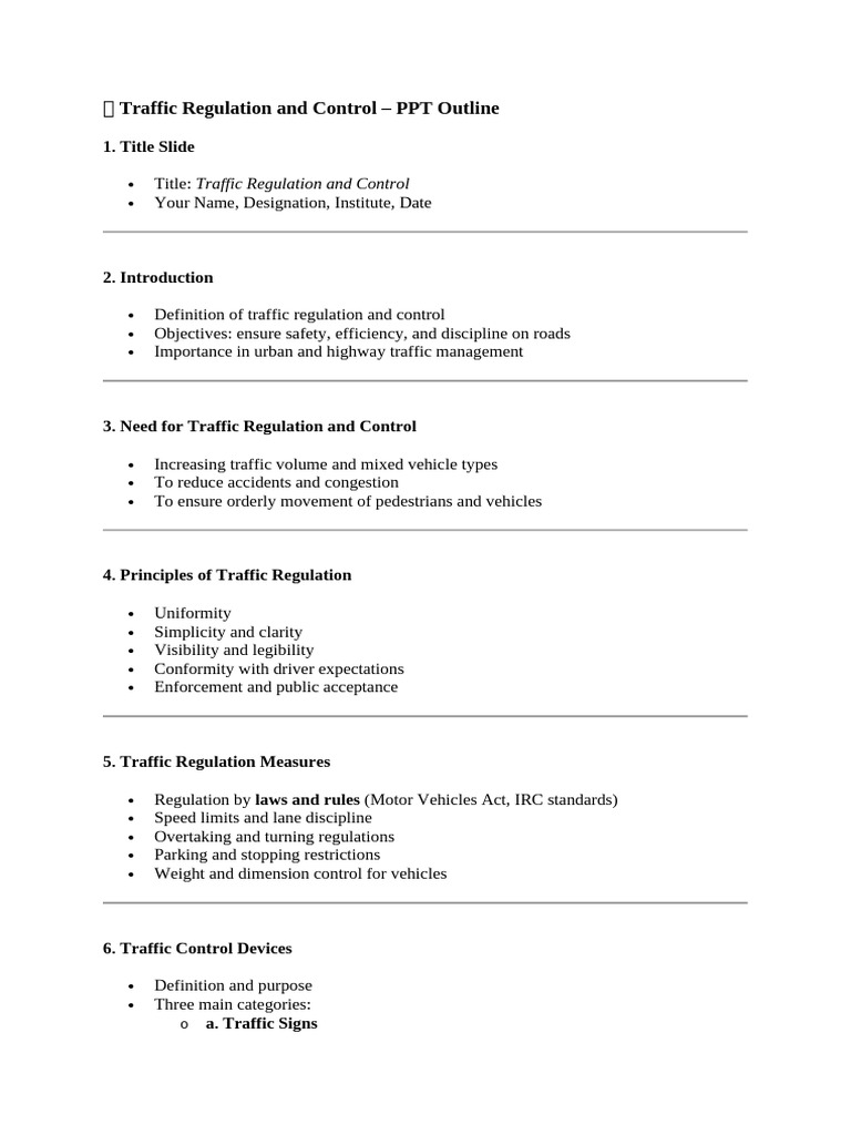 4 Traffic Regulation and Control | PDF | Traffic | Traffic Light