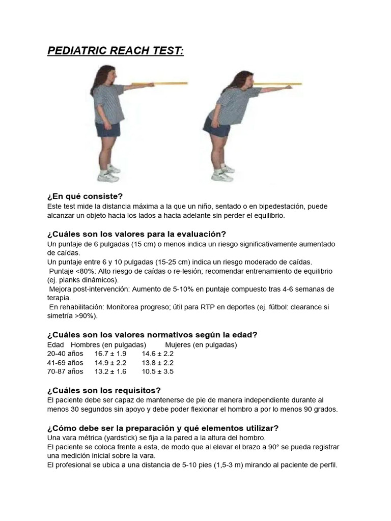 Pediatric Reach Test | PDF