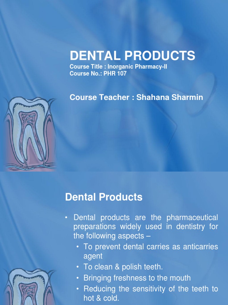 Dental Products PDF Human Tooth Tooth Enamel
