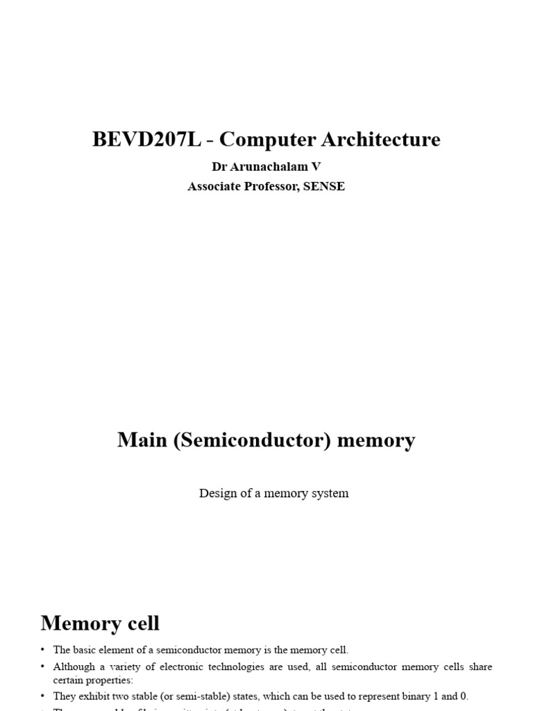 WINSEM2025-26 VL BEVD207L 00100 TH 2026-03-08 Main-Memory RAM-ROM | PDF ...