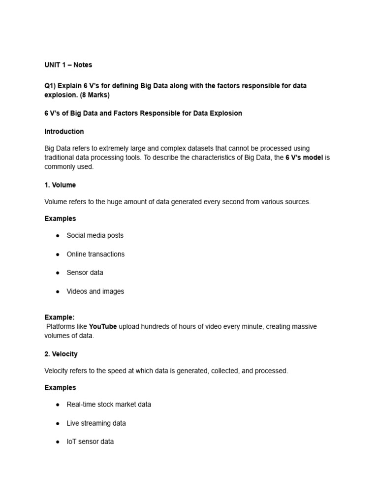 Unit 1 | PDF | Machine Learning | Big Data
