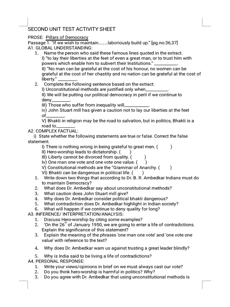 Converted - Second Unit Test Activity Sheet | PDF | Reason | Argument