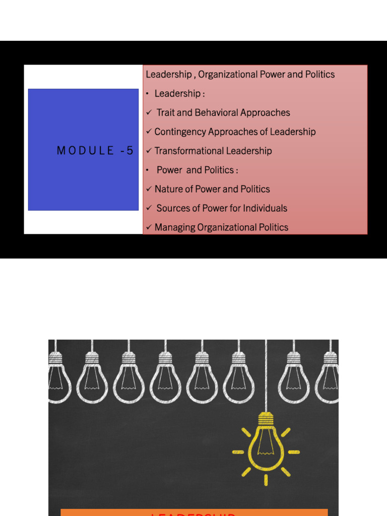 Module - 5 Portion for Ia -2 | PDF | Leadership | Psychology