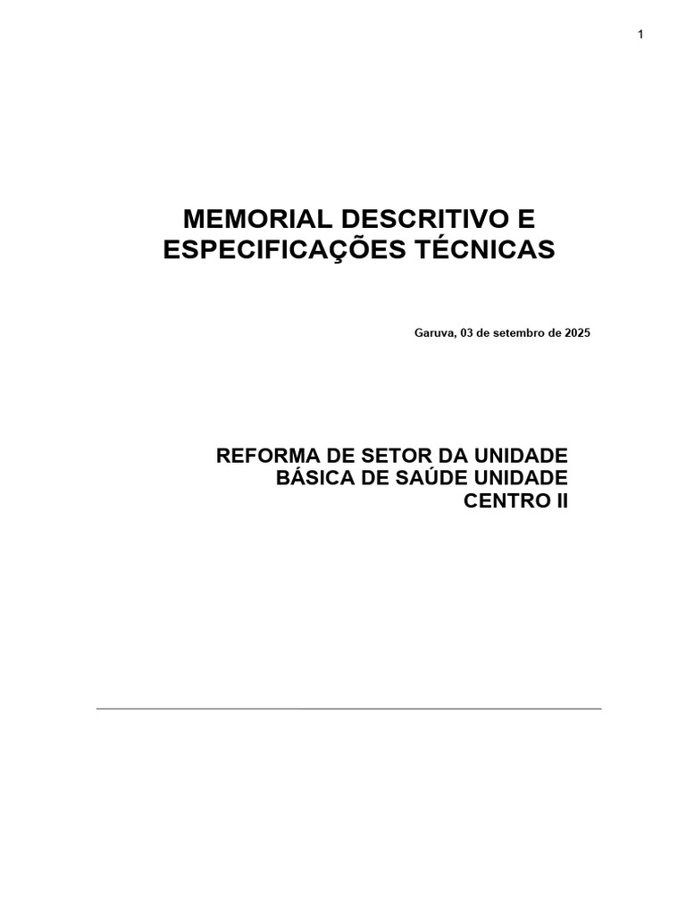MEMORIAL DESCRITIVO de Reforma | PDF | Acessibilidade | Concreto