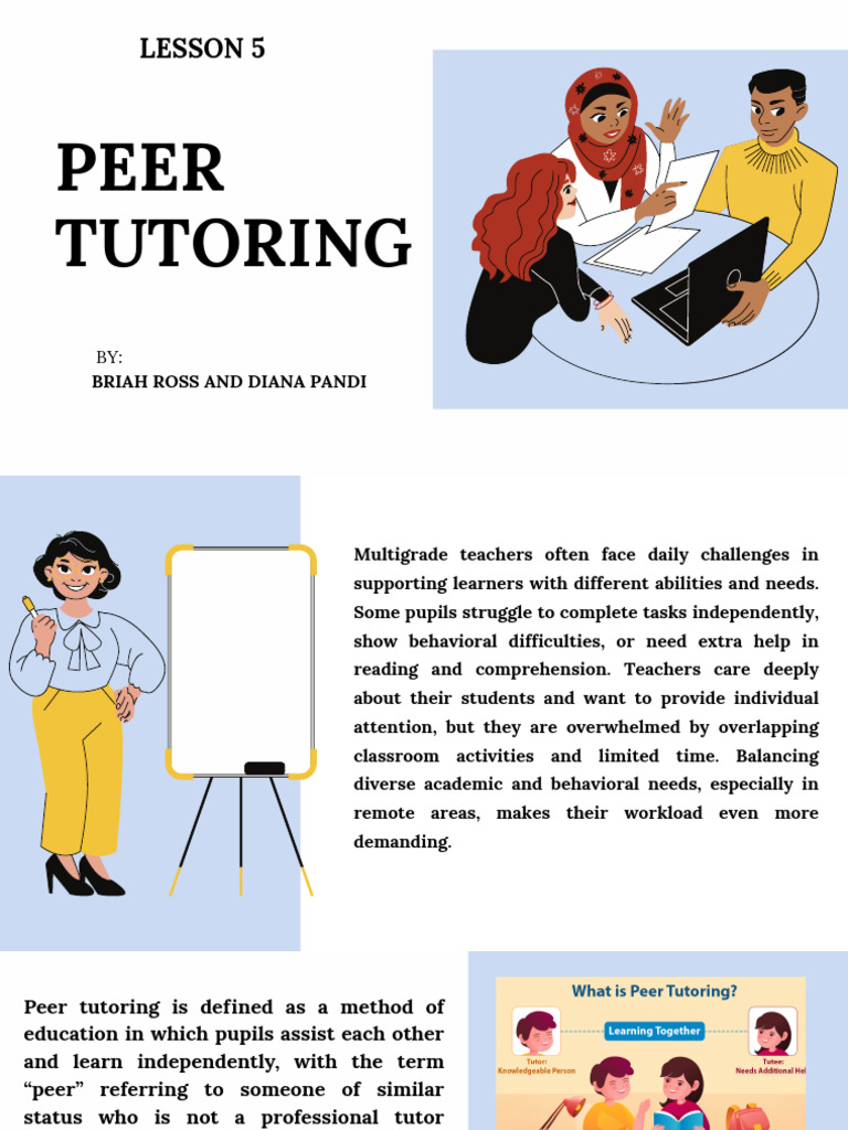 Lesson 9-Peer Tutoring | PDF | Learning | Teachers