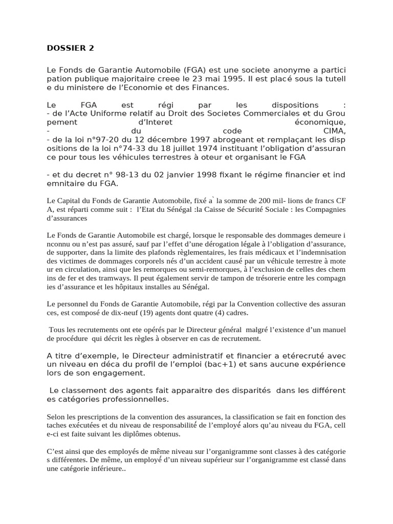 Dossier 2 Audit Fga | PDF | Assurance | Économie
