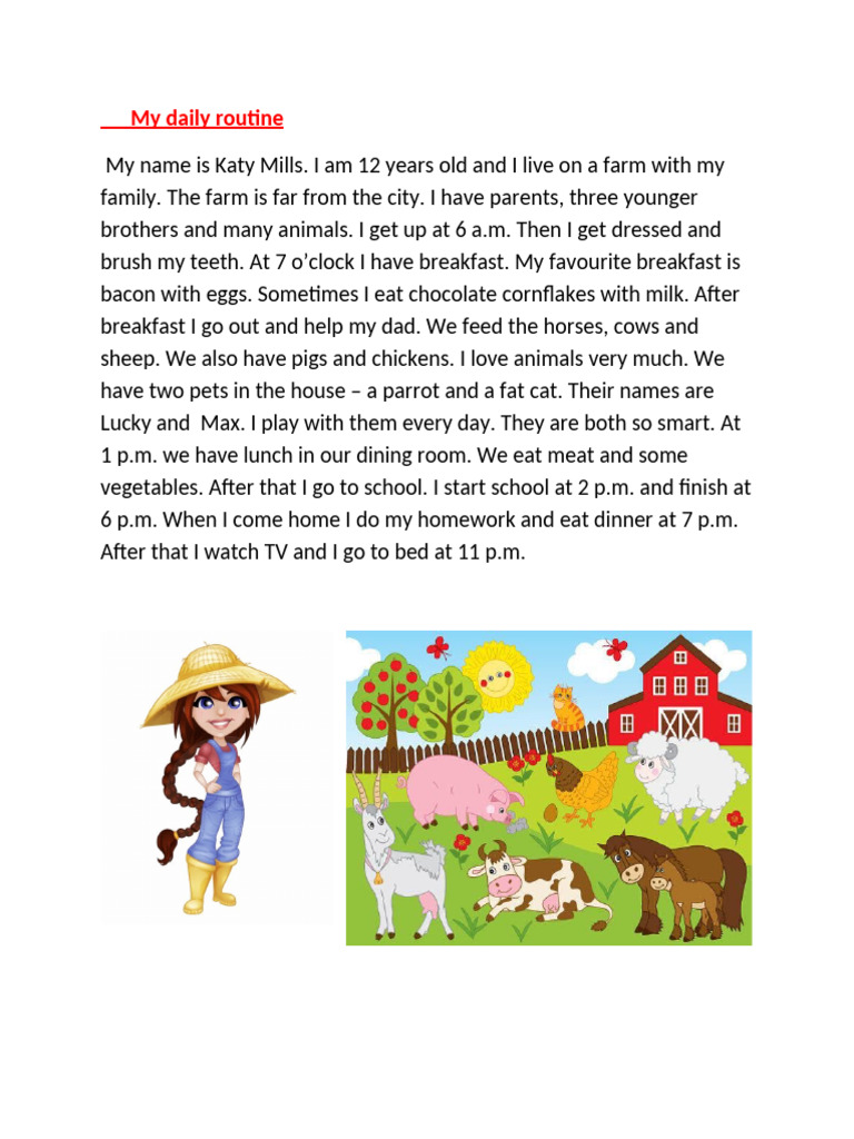 My Daily Routine Reading Comprehension Exercises 142482 | PDF