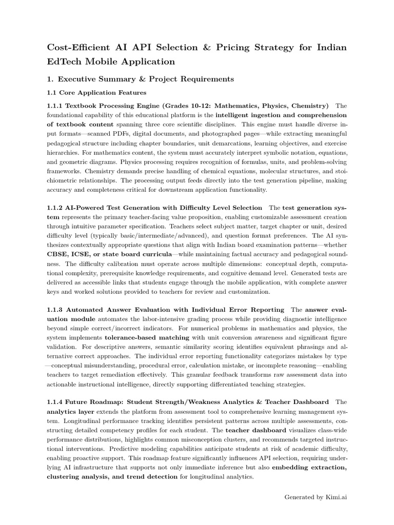Cost-Efficient AI API Selection & Pricing Strategy For Indian EdTech ...