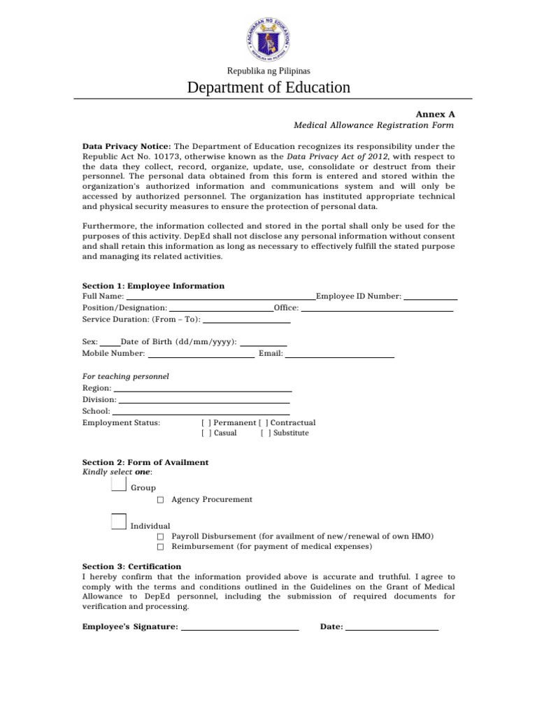 Annex A Medical Form | PDF