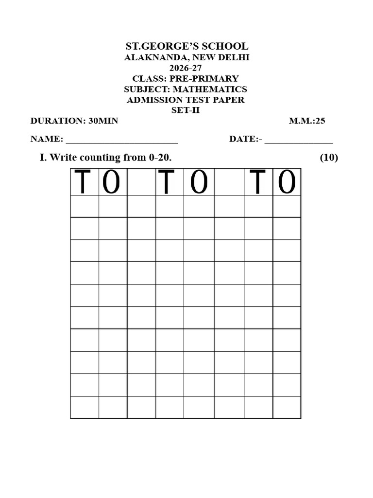 Math Admission Test Paper Set 2 FINAL | PDF