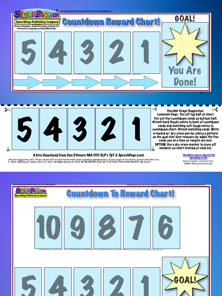 Countdown Reward Chart! | PDF | Cognitive Science | Communication