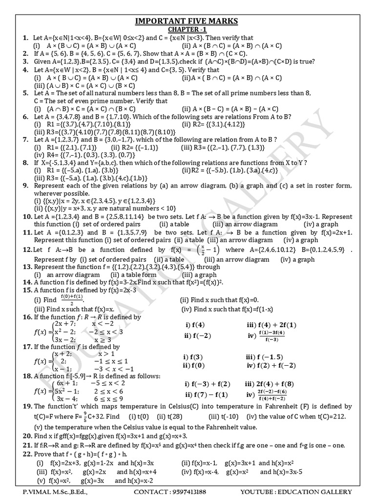 Important Five Marks Revised | PDF