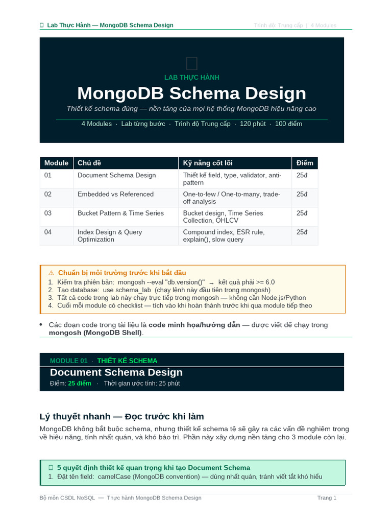 Lab MongoDB Schema Design v2.1 | PDF
