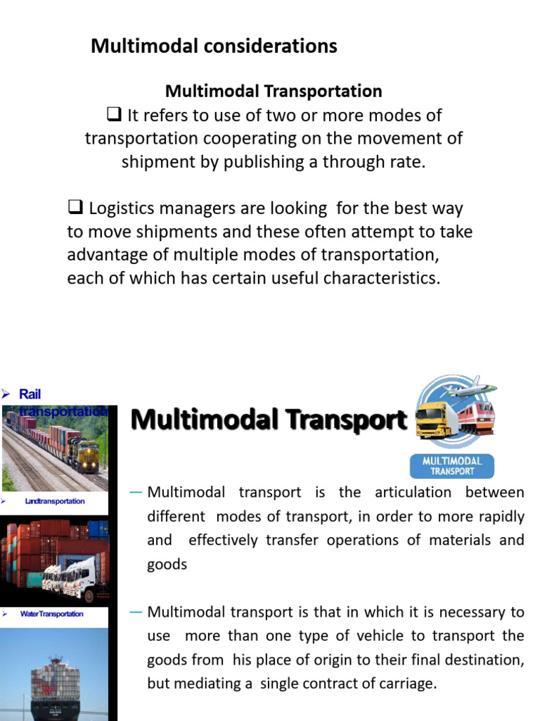 Multimodal Considerations | PDF | Transport | Intermodal Freight Transport
