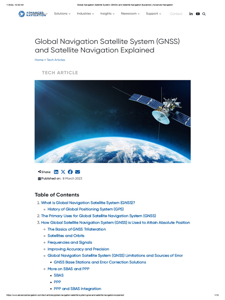 Global Navigation Satellite System (GNSS) and Satellite Navigation ...