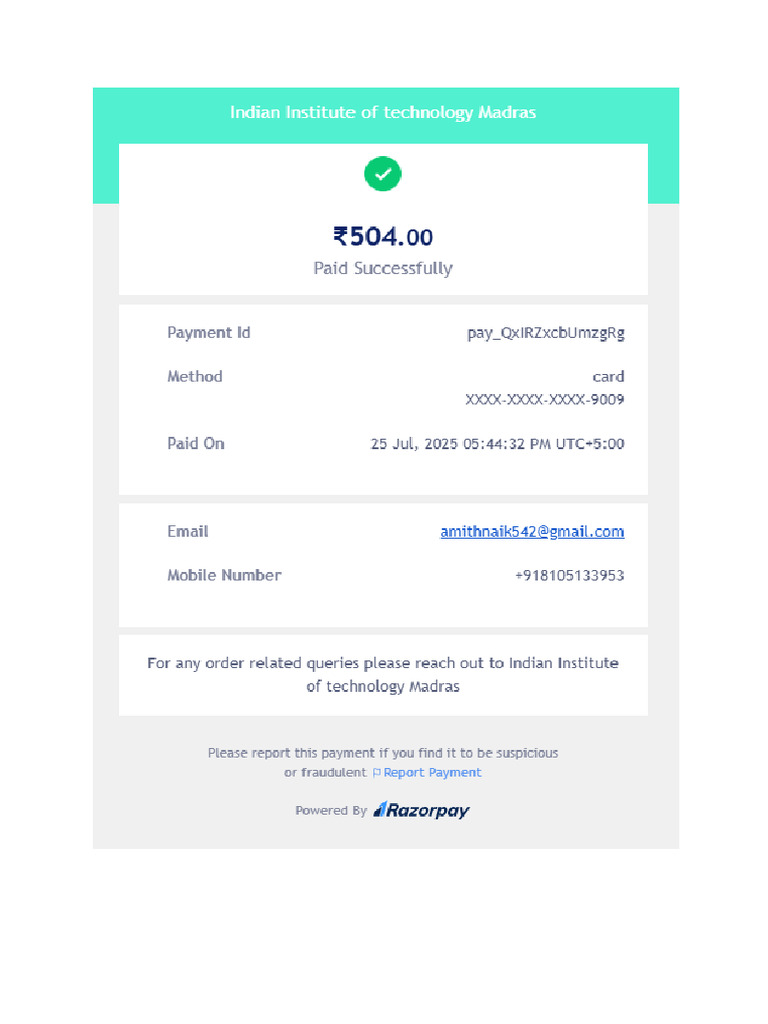 IIT Reciept | PDF