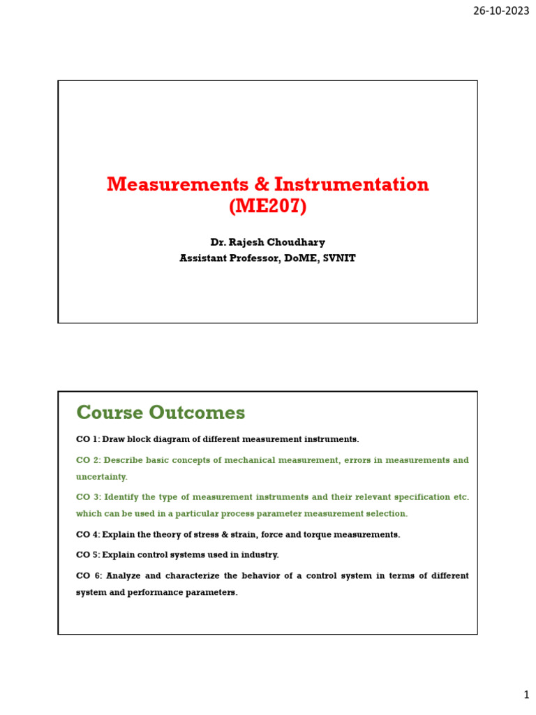 Unit - 4 Flow Measurement | PDF | Flow Measurement | Fluid Dynamics