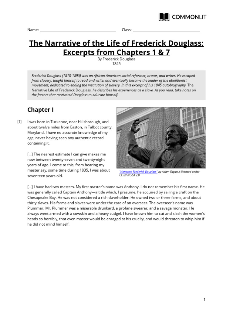 Douglass Learning To Read and Write | PDF | Frederick Douglass | Slavery