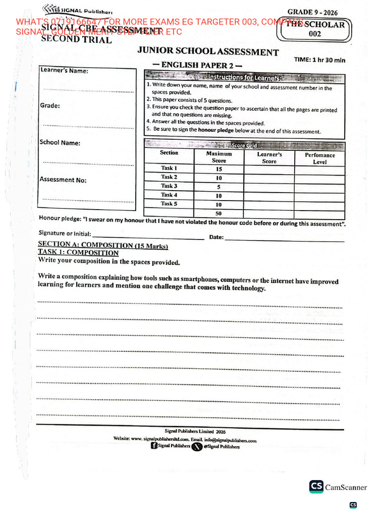Signal 002 Grade 9 English Pp2 _260304_15502001_sign | PDF