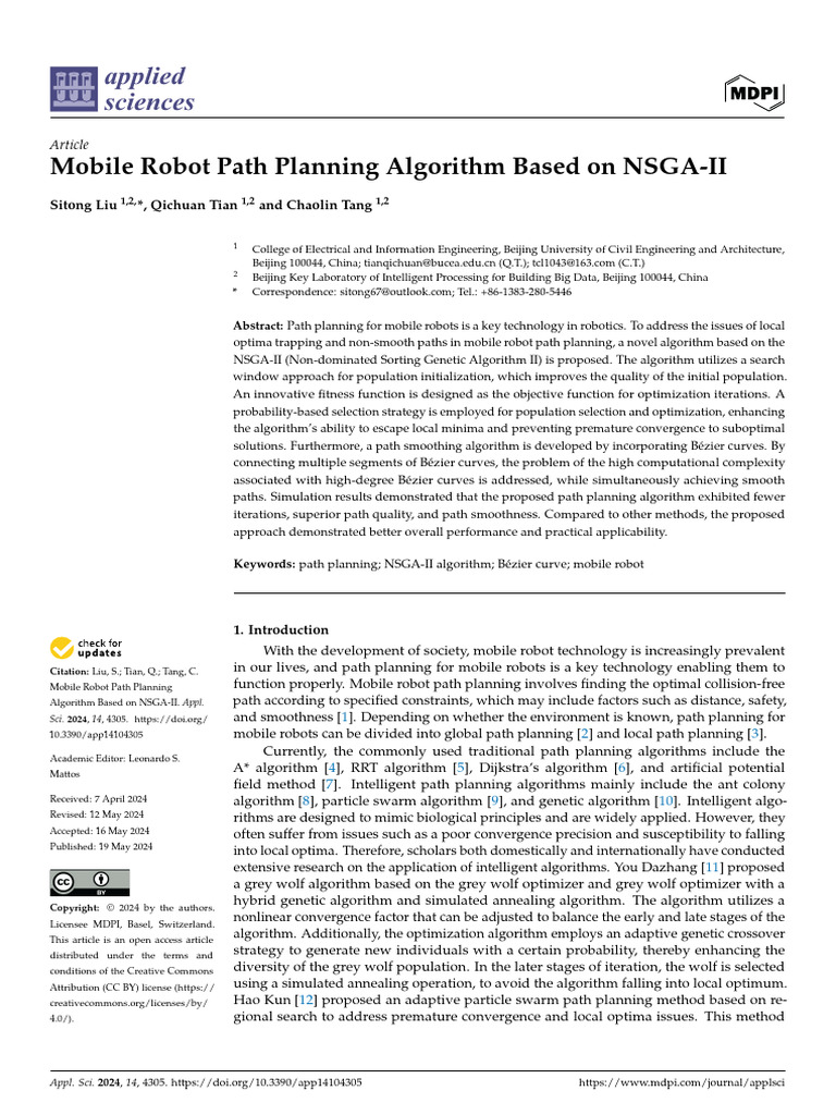 Mobile Robot Path Planning Algorithm Based On NSGA-II | PDF ...