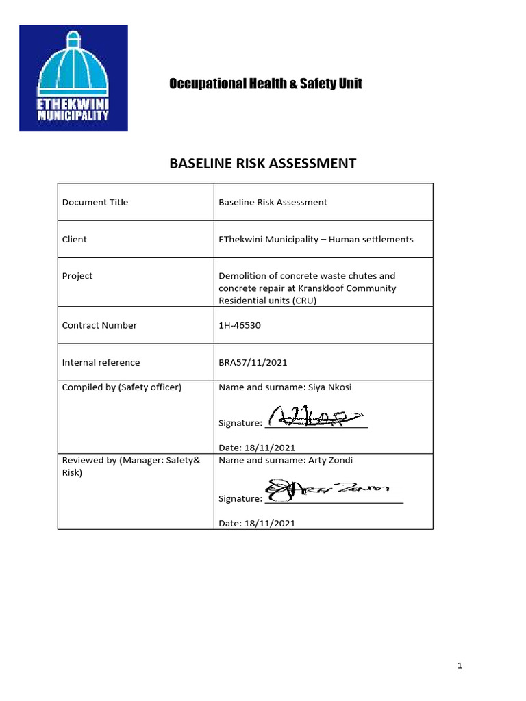 1H-46530 Baseline Risk Assessment | PDF | Risk Assessment ...