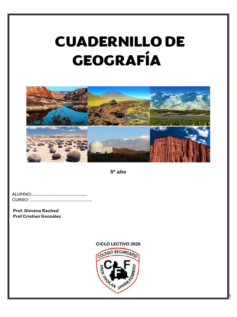 Cuadernillo Geografía 2026 | PDF | Zona económica exclusiva | Aguas ...