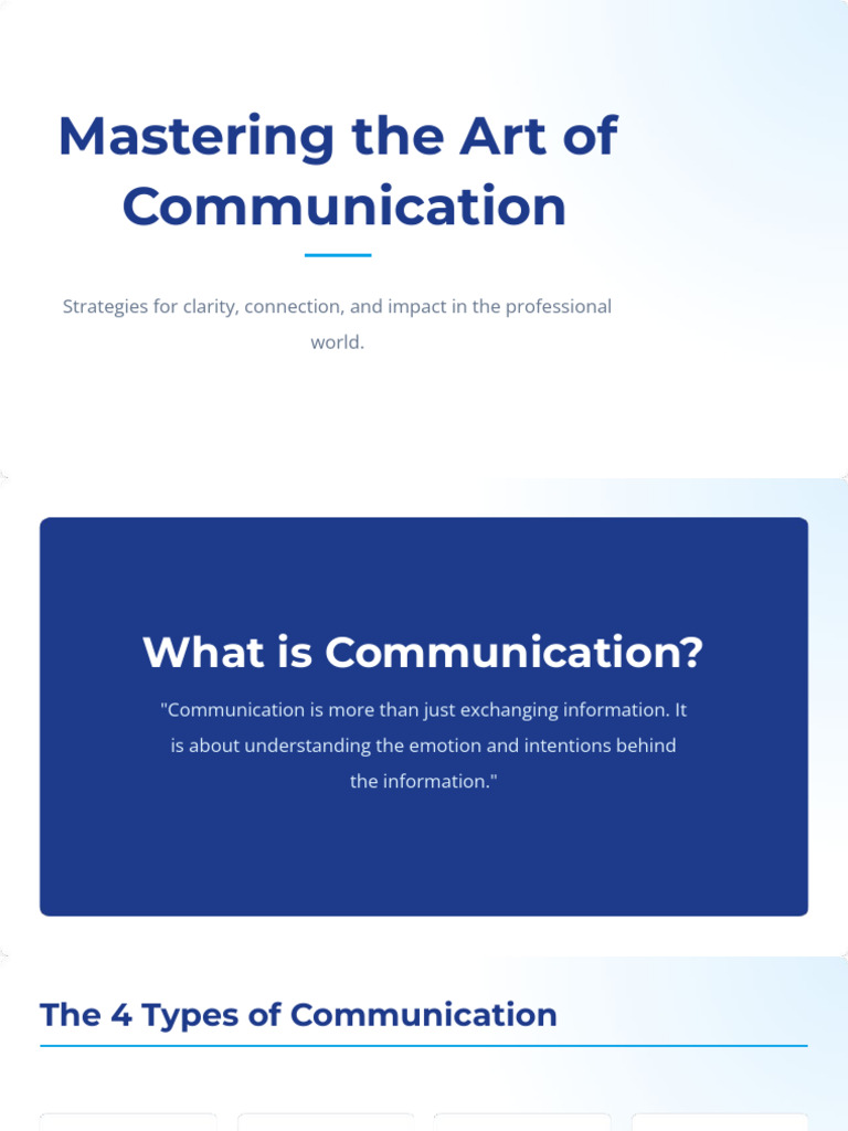 The Art of Communication (1) | PDF | Communication | Nonverbal ...