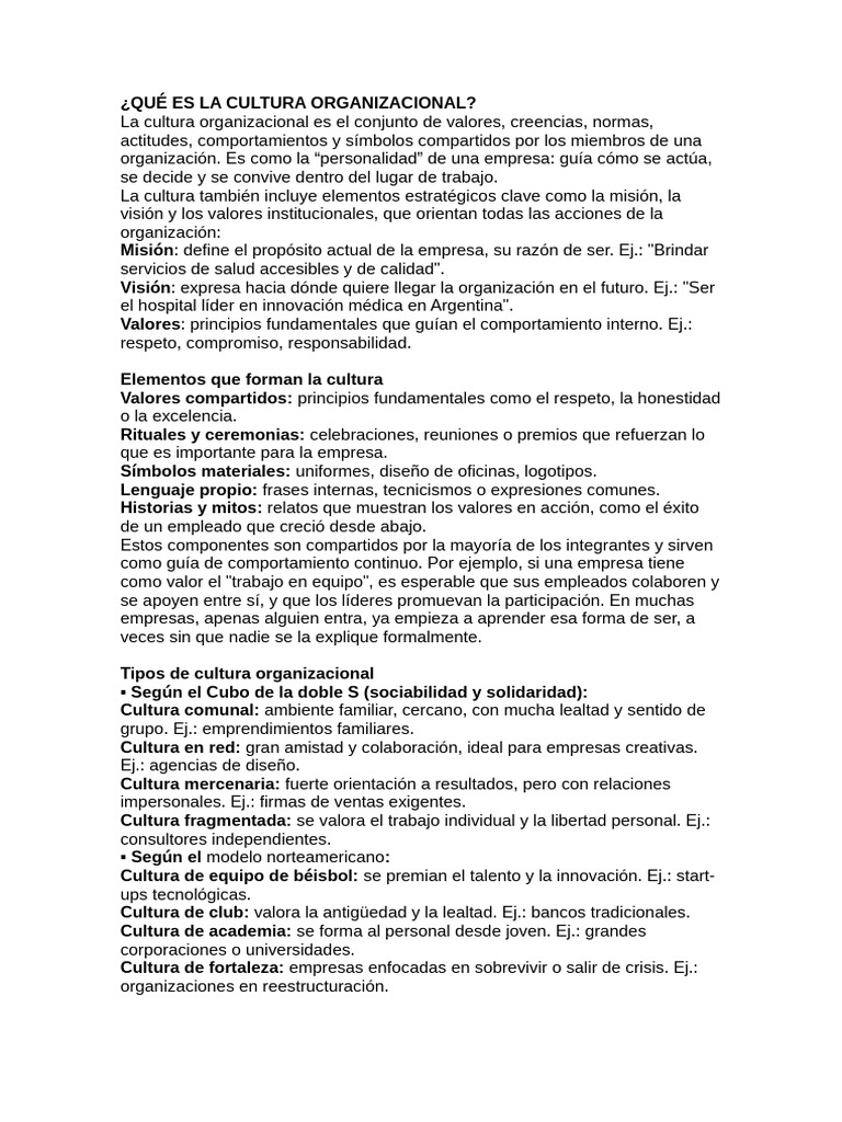 Qué Es La Cultura Organizacional | PDF | Motivación | Motivacional