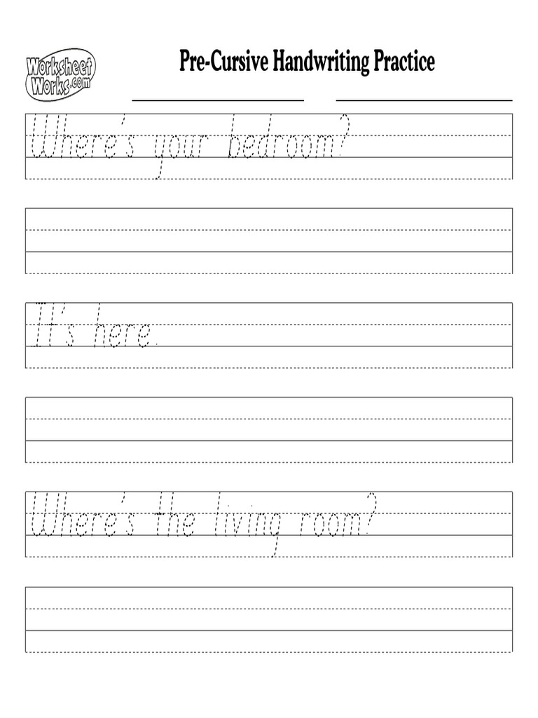 WorksheetWorks PreCursive Handwriting Practice 6 | PDF