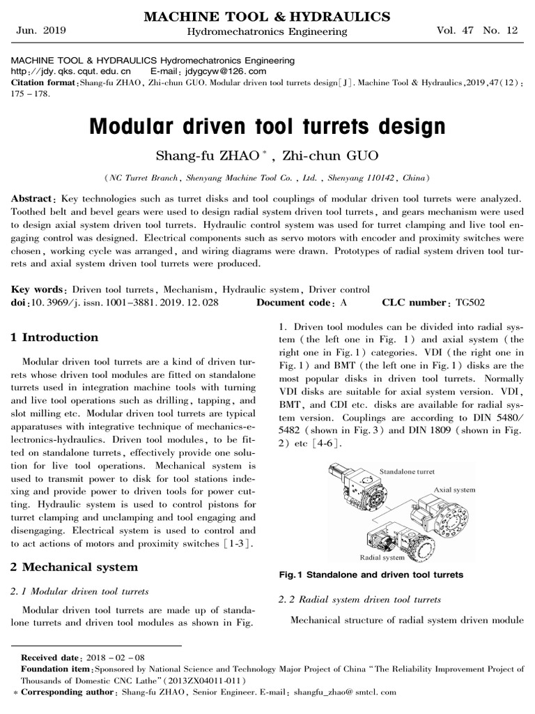 Modular Driven Tool Turrets Design | PDF