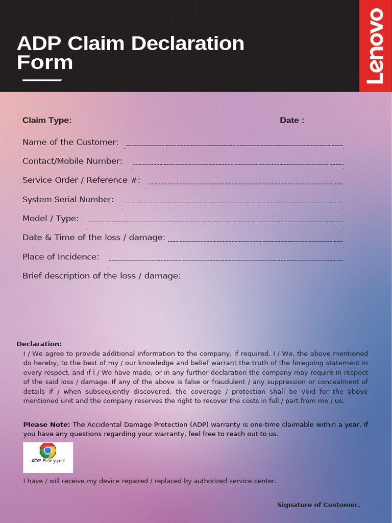 ADP Form - Premium Care | PDF
