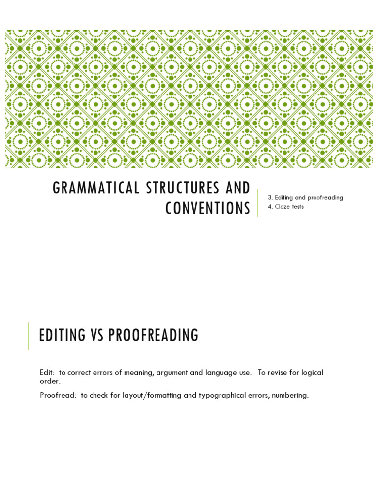CAP UNIT 1 Grammatical Structures and Conventions 3 | PDF | Medicine ...