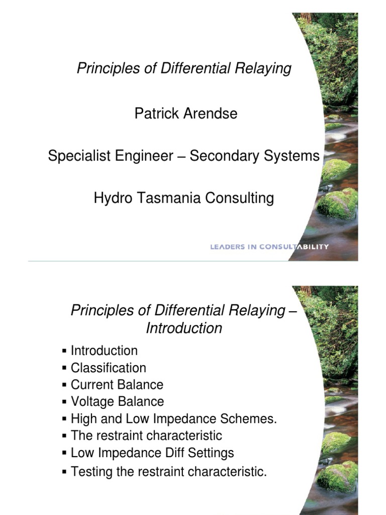 Principles of Differential Relaying PDF Electrical Impedance Relay
