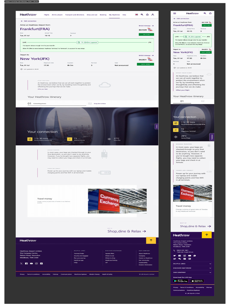 (Design) Connecting Flights Redesign - Phase 1 - Mockup | PDF | John F ...