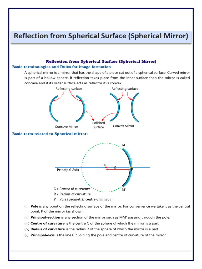 Spherical Mirror Th(a) | PDF | Sphere | Mirror