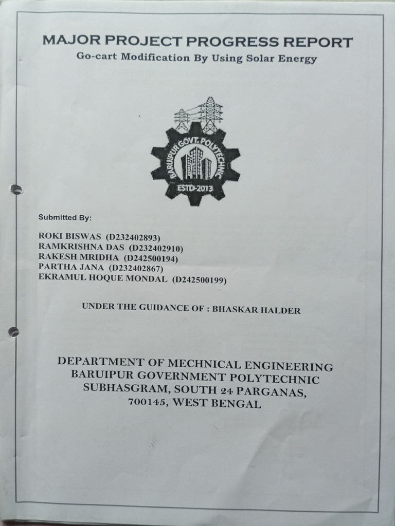 Major Project Progress Report DME 3rd Year | PDF