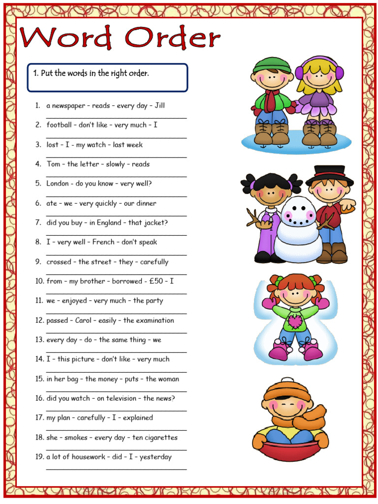 Word Order Practice 1 | PDF
