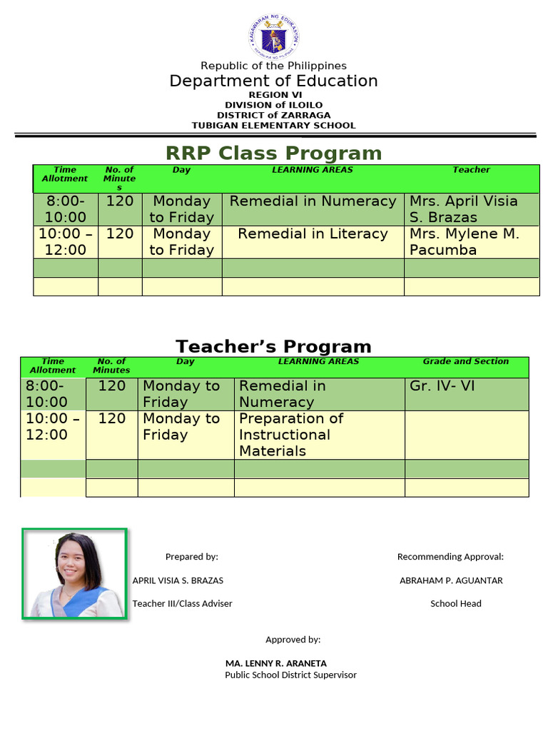 Class Program s.y. 2024 2025 Grade5sampaguita New | PDF | Procedural ...