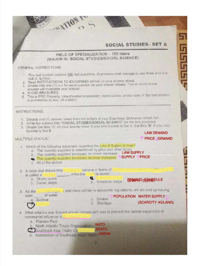 Social Studies Actual Let Booklet | PDF