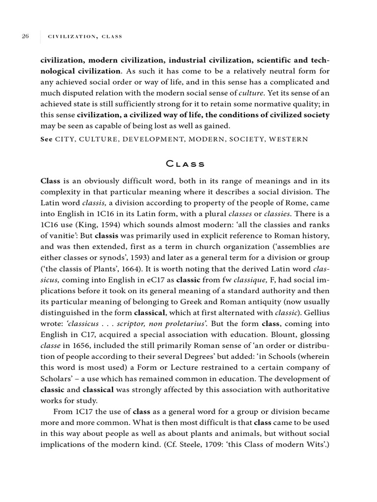 Williams - Keywords - A Vocabulary of Culture and Society (Class) | PDF ...