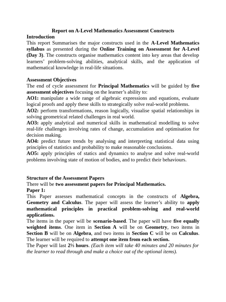 Report on Principal Mathematics Final Edit | PDF | Mathematics | Geometry